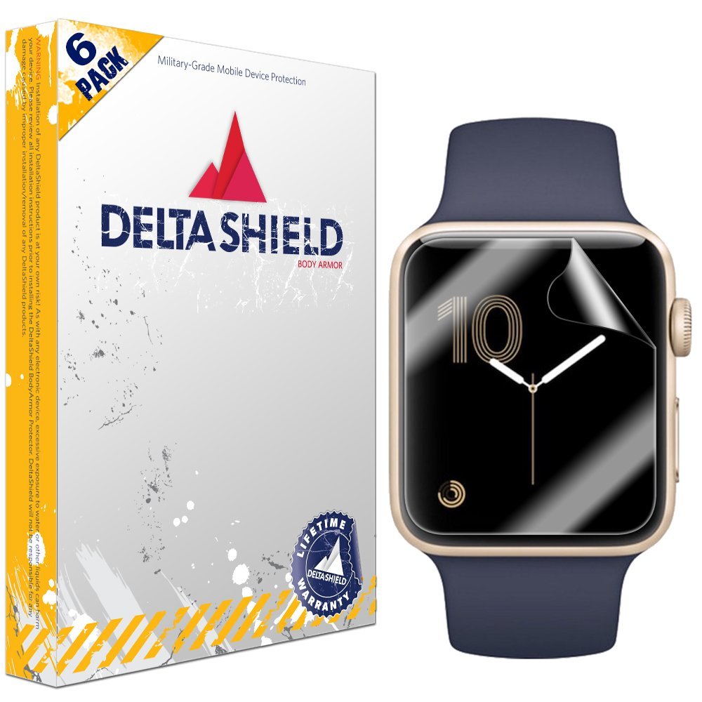DeltaShield Apple Watch Series 3 38mm (Series 2/1 Compatible) Ultra Clear  Screen Protector (6-Pack)