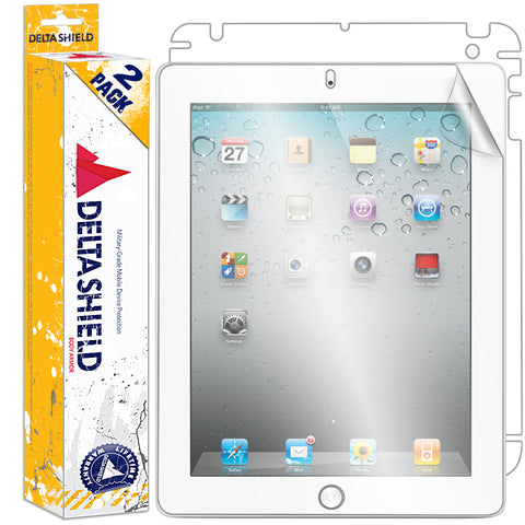 DeltaShield BodyArmor Apple iPad 3 Wi-Fi Ultra Clear Front & Back Cover Protector (2-Pack)