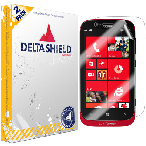 DeltaShield BodyArmor Nokia Lumia 822 Ultra Clear Front & Back Cover Protector (2-Pack)