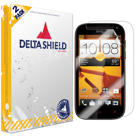 DeltaShield BodyArmor HTC One SV Ultra Clear Front & Back Cover Protector (2-Pack)