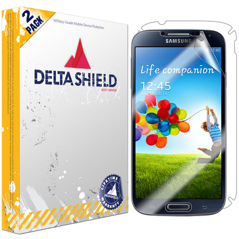 DeltaShield BodyArmor Samsung Galaxy S4 Ultra Clear Front & Back Cover Protector (2-Pack)