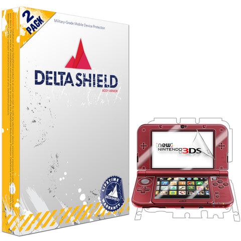 DeltaShield BodyArmor Nintendo 3DS XL (2015) Ultra Clear Front & Back Cover Protector (2-Pack)