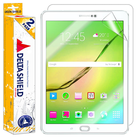 DeltaShield BodyArmor Samsung Galaxy Tab S2 9.7 (Wi-Fi /LTE Compatible) Ultra Clear Front & Back Cover Protector (2-Pack)