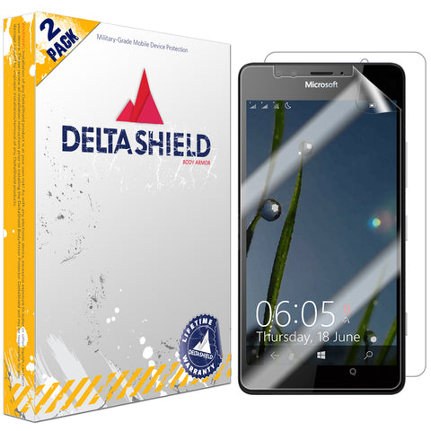 DeltaShield BodyArmor Microsoft Lumia 950 Ultra Clear Front & Back Cover Protector (2-Pack)