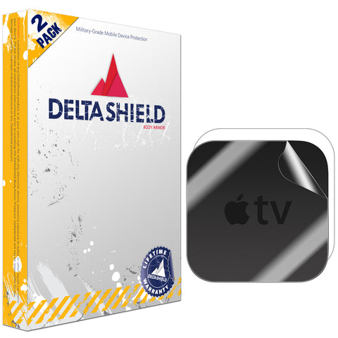 DeltaShield BodyArmor Apple TV (4th Gen 2015) Ultra Clear Front & Back Cover Protector (2-Pack)