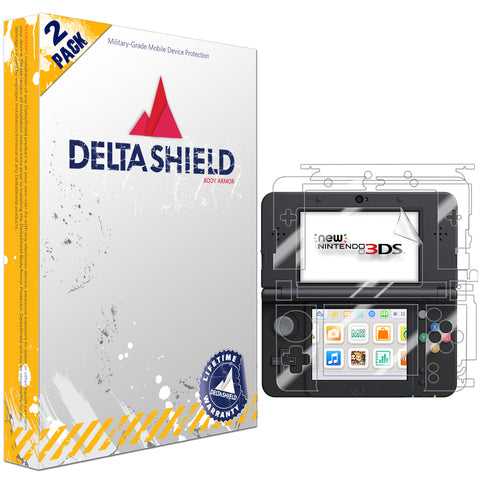 DeltaShield BodyArmor Nintendo 3DS (2015 Standard Version) Ultra Clear Front & Back Cover Protector (2-Pack)