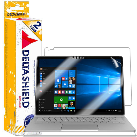 DeltaShield BodyArmor Microsoft Surface Book Ultra Clear Front & Back Cover Protector (2-Pack)