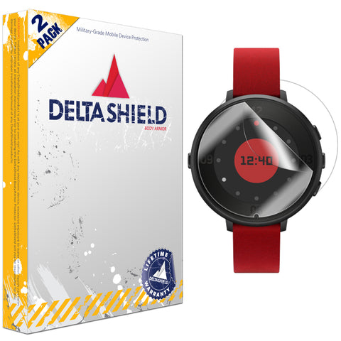 DeltaShield BodyArmor Pebble Time Round 14mm Ultra Clear Front & Back Cover Protector (2-Pack)