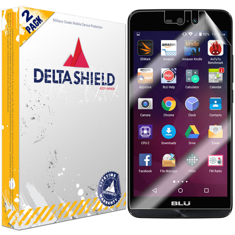 DeltaShield BodyArmor BLU Dash X LTE 5.0 Ultra Clear Screen Protector (2-Pack)