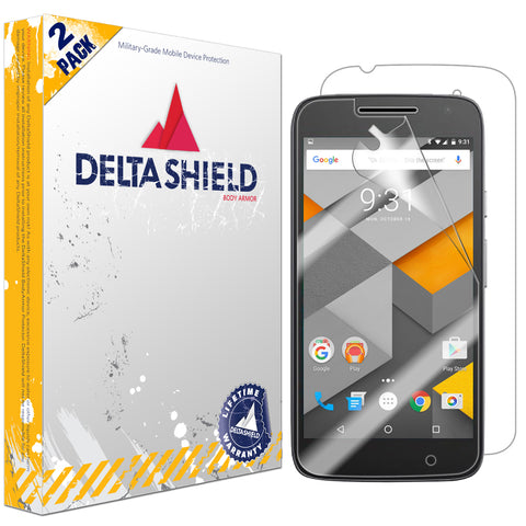 DeltaShield BodyArmor Moto G4 Play Ultra Clear Front & Back Cover Protector (2-Pack)