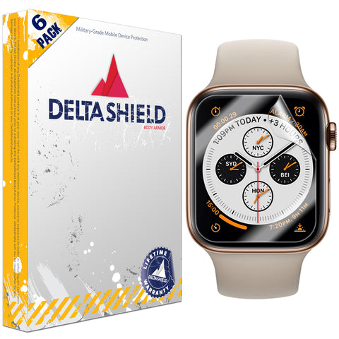 DeltaShield BodyArmor Apple Watch Series 4 (40mm) Ultra Clear Screen Protector (6-Pack)[EZ Installation]