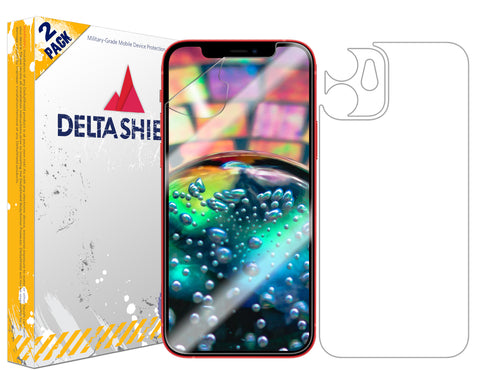 DeltaShield BodyArmor Apple iPhone 12 Mini (5.4 inch) Front + Back Protector (2-Pack)