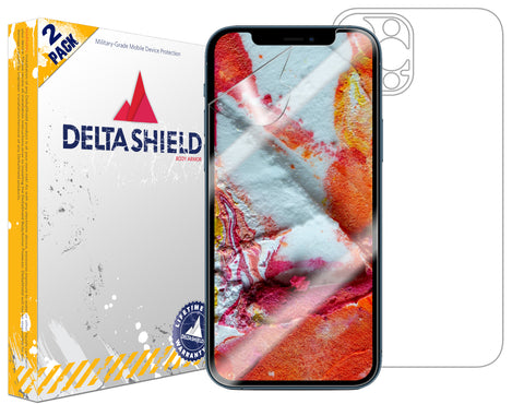 DeltaShield BodyArmor Apple iPhone 12 Pro (6.1 inch) Front + Back Protector (2-Pack)
