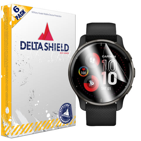 DeltaShield BodyArmor Garmin Venu 2 Plus Ultra Clear Screen Protector (6-Pack)