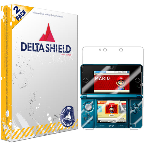 DeltaShield BodyArmor Nintendo 3DS Ultra Clear Front & Back Cover Protector (2-Pack)